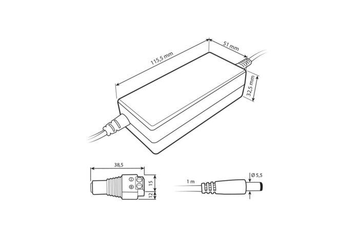 MCLED  Napaječ LED  60W 12V/5A IP20