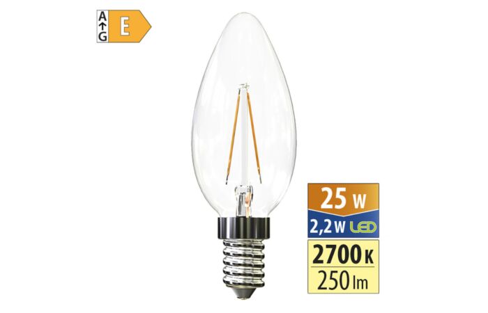 MCLED Žárovka LED 2,2W-25 E14 250lm 2700K 320° teplá bílá