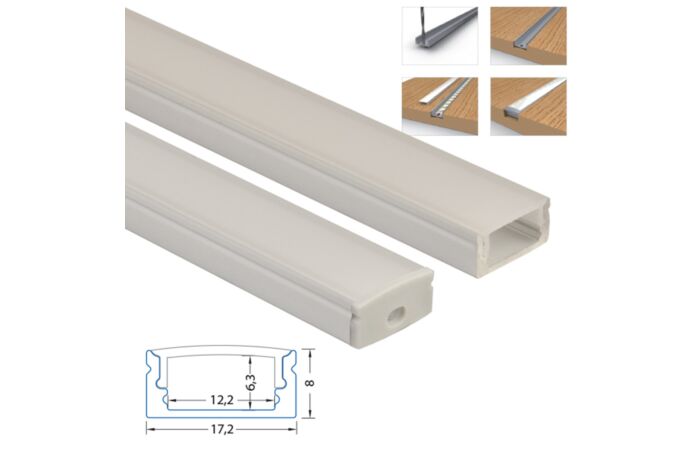 Profil AL 17/8mm PQ matný 3m komplet