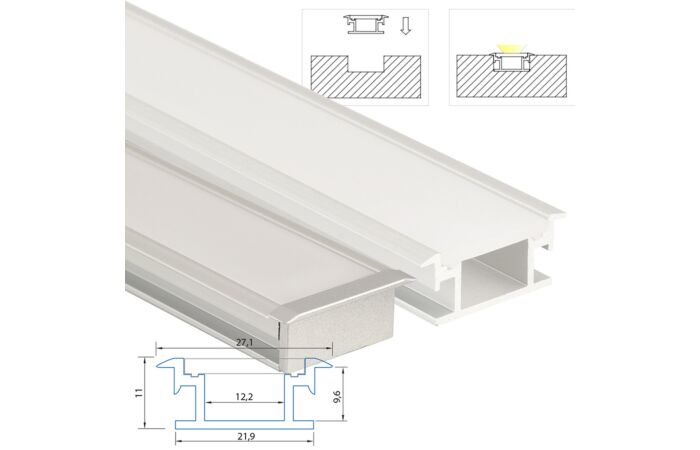 Profil AL 27/11mm BR mléčný komplet 1m