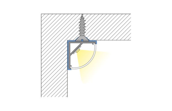 Rohový hliníkový profil RS2 1m včetně ml