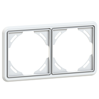 PCE Rámeček 9022 pro designové zásuvky včetně těsnění, dvojitý, barva bílá