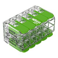 WAGO Svorka 221-430 Páčková spojovací pro všechny druhy vodičů max. 4 mm² transparentní