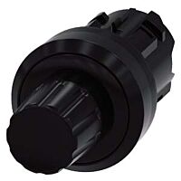 SIEMENS Tlačítko stop, 22 mm, kulaté, plast, černá barva, knoflík stiskací, lze zablokovat