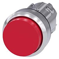SIEMENS Tlačítko, 22 mm, kulaté, kov, s vysokým leskem, červená, knoflík stiskací, vysoký, lze zablokovat