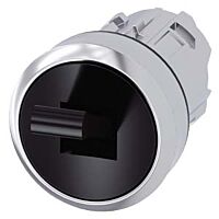 SIEMENS Spínač kolébkový, 22 mm, kulatý, kov, s vysokým leskem, černá barva, 2 spínací polohy O+I