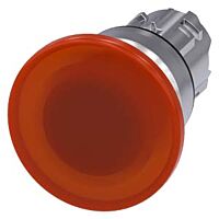 SIEMENS Tlačítko hřibové, osvětlené, 22 mm, kulaté, kov, s vysokým leskem, ambeR 40 mm