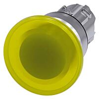 SIEMENS Tlačítko hřibové, osvětlené, 22 mm, kulaté, kov, s vysokým leskem, žlutá, 40 mm