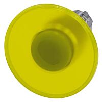 SIEMENS Tlačítko hřibové, osvětlené, 22 mm, kulaté, kov, s vysokým leskem, žlutá, 60 mm