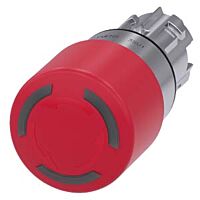 SIEMENS Tlačítko hřibové nouzového zastavení, osvětlené, 22 mm, kulaté, kov, s vysokým leskem, červená, 30 mm