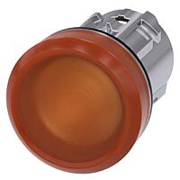 SIEMENS Signálka 22 mm, kulatá, kov, s vysokým leskem, ambeR čočka, hladká