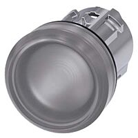 SIEMENS Signálka 22 mm, kulatá, kov, s vysokým leskem, čirá, čočka, hladká