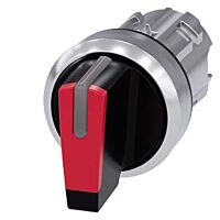 SIEMENS Spínač otočný, s osvětlením, 22 mm, kulatý, kov, s vysokým leskem, červená
