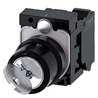SIEMENS Spínač klíčový RONIS, 22 mm, kulatý, plast, vytažení klíče O+I, 1 NO