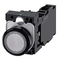 SIEMENS Tlačítko, osvětlené, 22 mm, kulaté, plast, čirá, 1 NO + 1 NC, AC110V