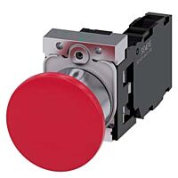 SIEMENS Tlačítko hřibové, 22 mm, kulaté, kov, s vysokým leskem, červená, 1 NO + 1 NC