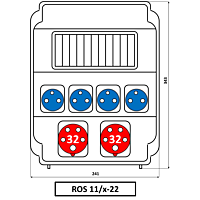 Zásuvková rozvodnice 2x3253+4x230V, 11mo