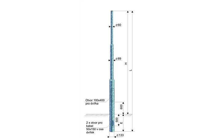 KOOPERATIVA Stožár K 6-133/89/60 ŽZ sadový bezpaticový