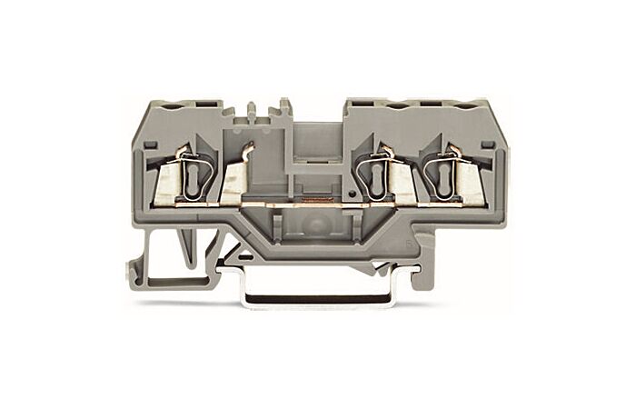 WAGO Svorka 280-681 3vodičová, průchozí , na DIN lištu 35 × 15 a 35 × 7,5, CAGE CLAMP®, 2,50 mm², šedá