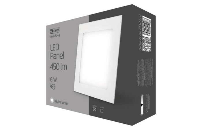 EMOS Svítidlo LED 6W 450lm 4000K vestavěné čtvercové IP20