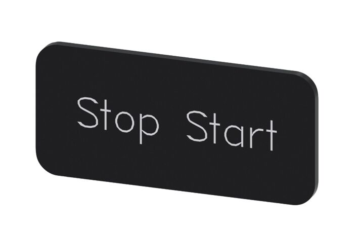 SIEMENS Štítek popisný 12,5 x 27 mm, štítek černý, popisek STOP START