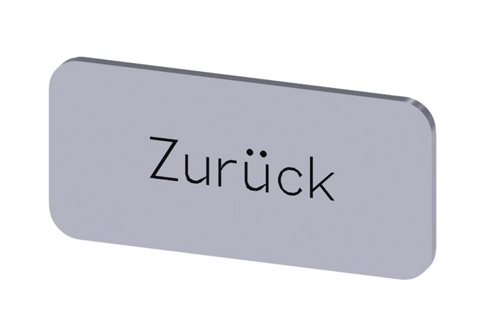 SIEMENS Štítek popisný 12,5 x 27 mm, štítek stříbrný, popisek ZURÜCK