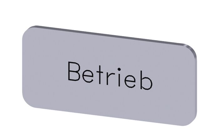 SIEMENS Štítek popisný 12,5 x 27 mm, štítek stříbrný, popisek BETRIEB