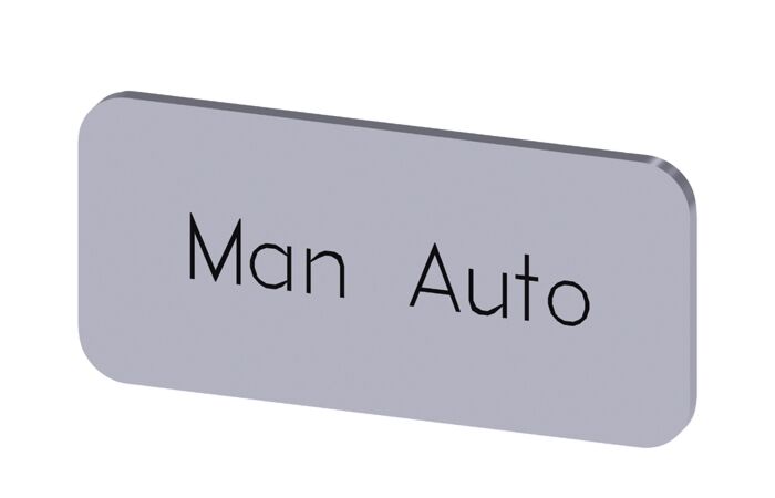 SIEMENS Štítek popisný 12,5 x 27 mm, štítek stříbrný, popisek MAN AUTO
