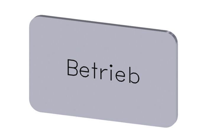 SIEMENS Štítek popisný 17,5 x 27 mm, štítek stříbrný, popisek BETRIEB