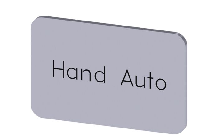 SIEMENS Štítek popisný 17,5 x 27 mm, štítek stříbrný, popisek HAND AUTO