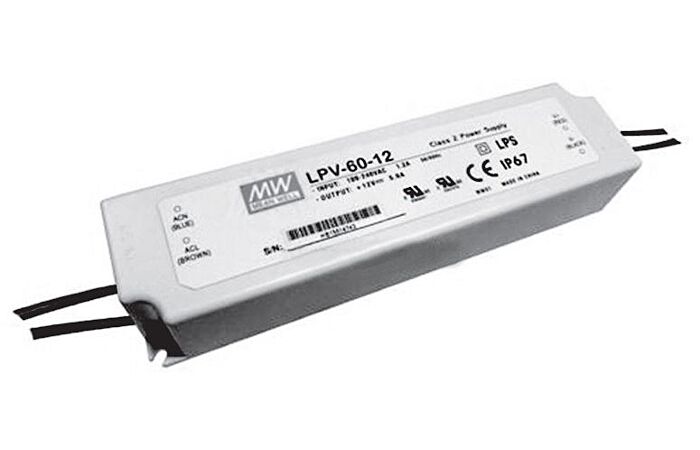 MEANWELL Napájecí zdroj LED 12V  60W LPV nestmívatelný IP65