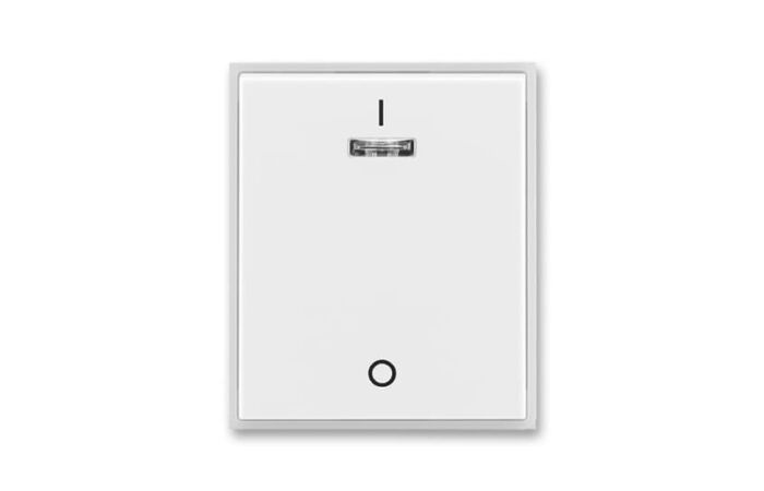 ABB ELEMENT Ovladač 3558E-A00933 01 jednoduchý s potiskem a čirým průzorem (pro spínače řaz. 3S), bílá/ledová bílá