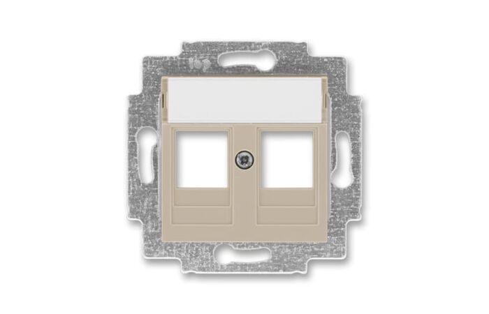 ABB Kryt LEVIT 5014H-A01018 18 zásuvky komunikační přímé (2x), s popisovým polem, IP20 machiato