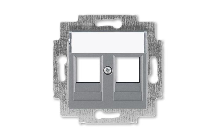 ABB Kryt LEVIT 5014H-A01018 69 zásuvky komunikační přímé (2x), s popisovým polem, IP20, ocel