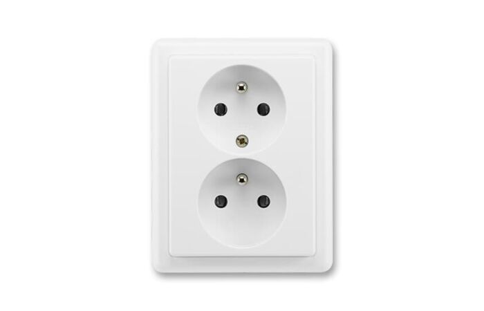 ABB CLASSIC Dvojzásuvka 5512C-2349 B1 chráněná, jasně bílá