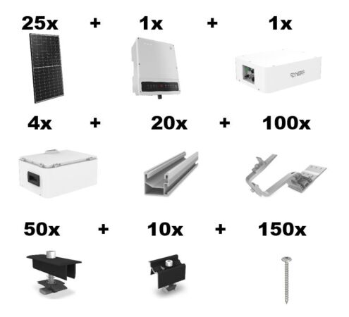 ELFETEX FVE elektrárna 10 kW, panely černý rám