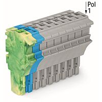 WAGO Svorka 2022-110/000-039 1vodičová pružinová Push-in CAGE CLAMP®, 4 mm², zelenožlutá/modrá/šedá