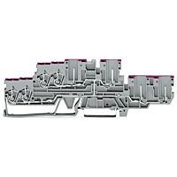WAGO Svorka 870-138 Řadová dvoupatrová - 4 vodiče / 4 piny Vidlicová průchozí – 4 vodiče / 4 piny 2,5 mm², šedá