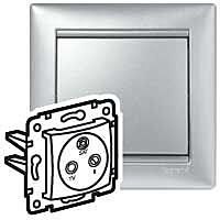 LEGRAND Zásuvka VALENA TV-RD-SAT průběžná hliník