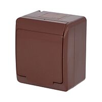 FAMATEL GALATEA Zásuvka 2P+PE IP44 hnědá