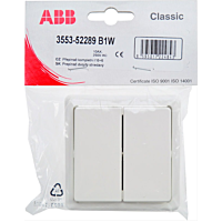 ABB Spínač CLASSIC 3553-52289 B1W ř.6+6
