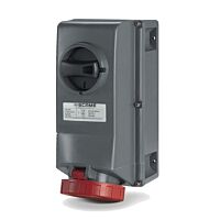 Zásuvka SCAME 3P+E 400V IP67 s vypínačem