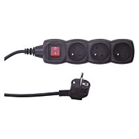 EMOS Přívod prodlužovací   5m 3zásuvka 250V/10A s vypínačem IP20 černá