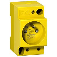 SCHNEIDER Zásuvka iPC 2P+E Francie pro DIN žlutá