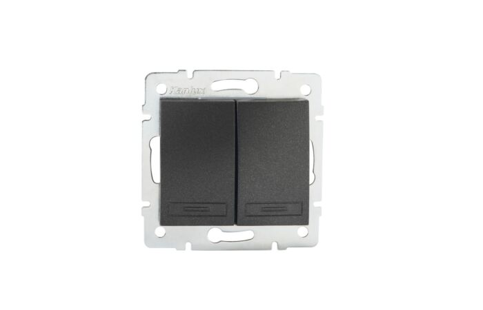 DOMO   Dvojité tlačítko - 1/0 + 1/0 - gr