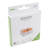 WAGO Svorka 221-413/995-012 Páčková spojovací pro všechny druhy vodičů max. 4 mm² transparentní