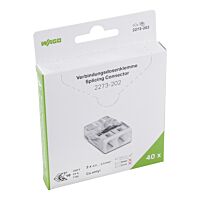 WAGO Svorka 2273-202/995-040 Instalační PUSH WIRE® pro plné vodiče max. 2,5 mm² transparentní