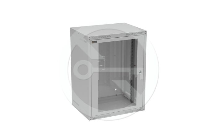 SOLARIX Skříň nástěnná GrandN-16U-645-11-G, 450mm, skleněné dveře, IP20, šedá