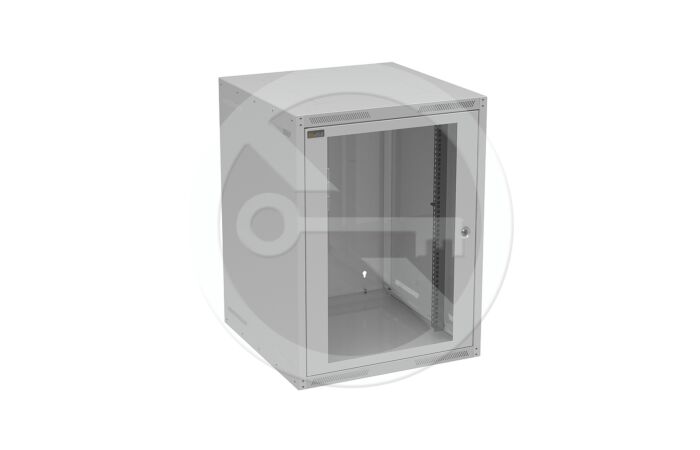SOLARIX Skříň nástěnná GrandN-16U-66-21-G, 600mm, 19", skleněné dveře, IP20, šedá
