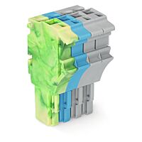 WAGO Svorka 2022-104/000-039 1vodičová pružinová Push-in CAGE CLAMP®, 4 mm², zelenožlutá/modrá/šedá